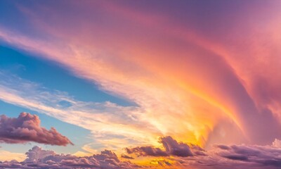 Fototapeta premium 멋진구름이 있는 하늘,석양 구름 노을이 멋지다