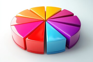 Obraz premium Colorful Pie Chart Segments for Business and Marketing Presentations