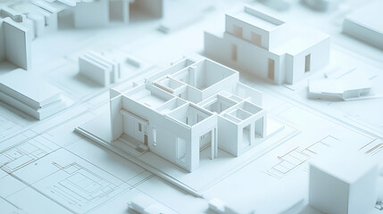 White Architectural Model of a Modern House