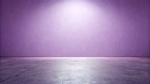 Purple wall and concrete floor studio background