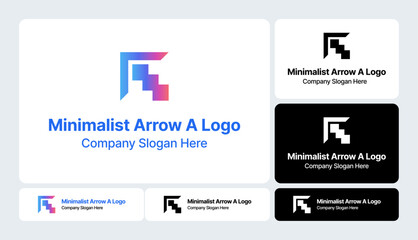 Minimalist Arrow A Logo  Clean Directional Letter Design