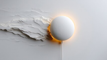 flat Earth icon featuring a glowing power plug energizing the bottom hemisphere, set against a serene white background