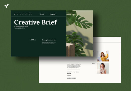 Personal And Agency Portfolio Layout With Green Accents