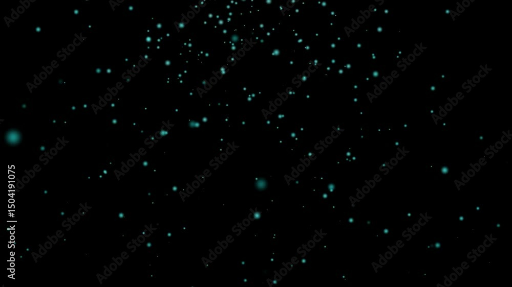 Poster futuristic glittering lights floating in deep space on a dark background. perfect for ambient visual