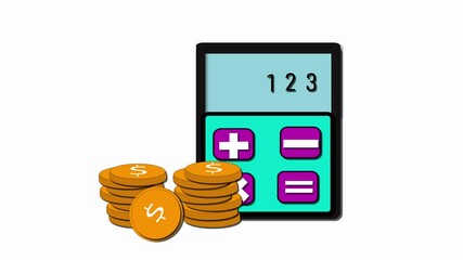 Animated calculator icon with functional button and number motion in loop format great for educational videos or app interface design. - Powered by Adobe