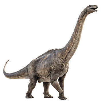 Fototapeta Massive Alamosaurus a long necked plant eating dinosaur isolated on a transparent background
