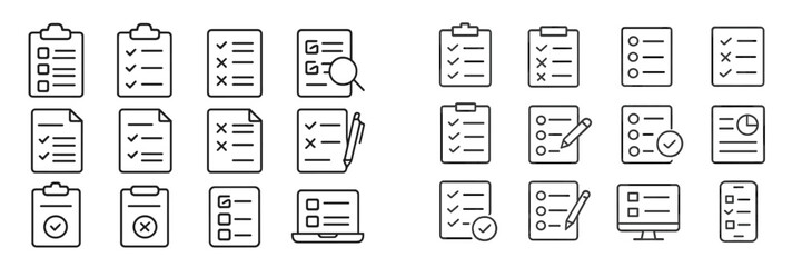 Checklist icons in various styles for organization and task management purposes
