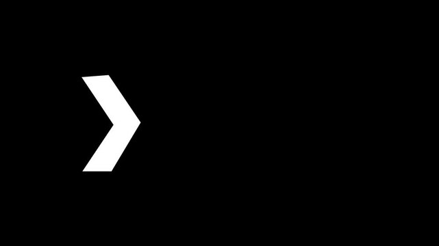 Animated right arrow in fast forward style with quick loop perfect for video editing, ui icons, or motion design transitions.