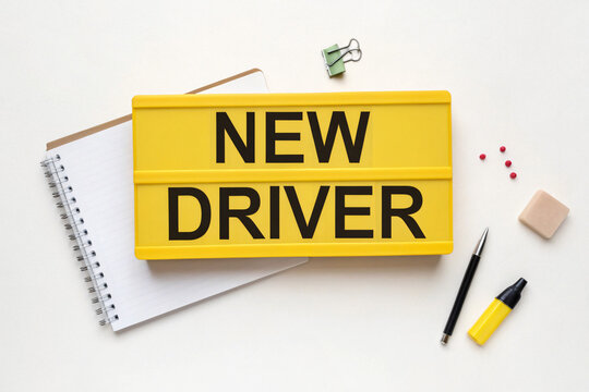 NEW DRIVER yellow sign for car display