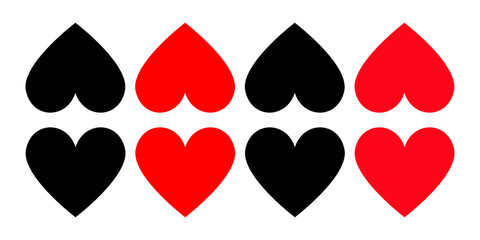 set of red hearts