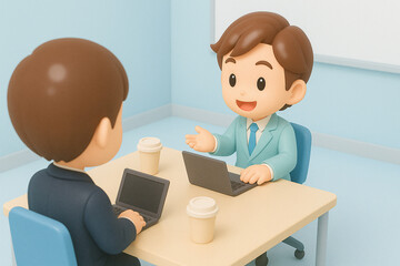 会議中のビジネスマンフィギュア