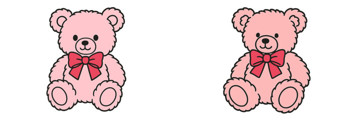 Cute pink teddy bears with bows, perfect for children's gifts or decorations during special occasions