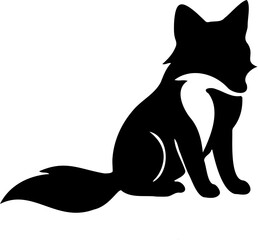 fox silhouette vector illustration, isolated on white