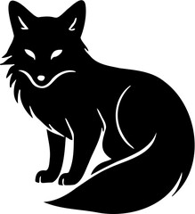 fox silhouette vector illustration, isolated on white
