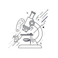 vector illustration of a microscope