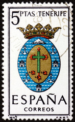 Postage stamp Spain 1965 coat of arms of the Spanish province Tenerife