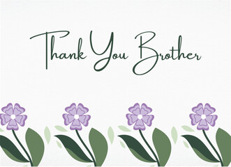 Thank You Brother Greeting | Vector Design for Cards & Posters