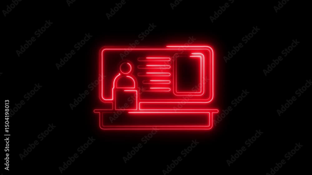 Poster dynamic red neon id card animation on black background suitable for business corporate and identity 