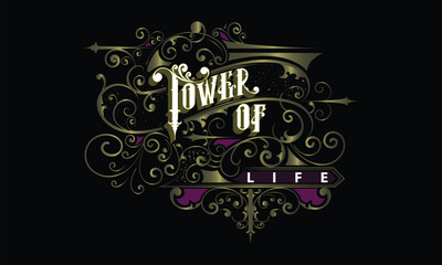 TOWER OF LIFE lettering custom style design