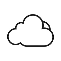 Simple cloud icon vector outline illustration weather element symbol design