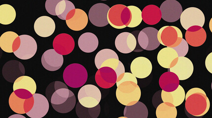 A captivating abstract design of colorful bokeh lights dancing against a dark background. The circles overlap, creating a dynamic and visually appealing display.