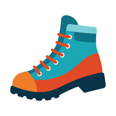 Colorful hiking boot illustration vector graphic for adventure and outdoor activities