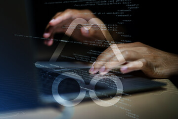 Businessman pressing virtual disguise icon, managing digital privacy and incognito mode, concept of...