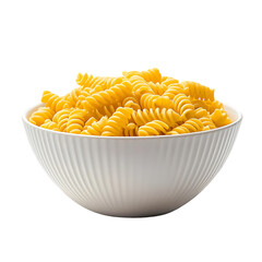 Rotini Pasta in White Bowl isolated on transparent background
