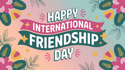 Happy international friendship day celebration card design