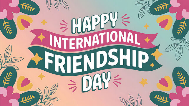 Happy international friendship day celebration card design
