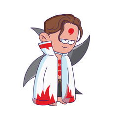 Cartoon-style character illustration with a bored or tired expression.