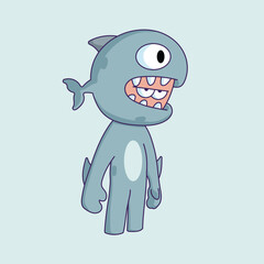 Cartoon-style character illustration with a bored or tired expression.