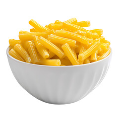 Bowl of Creamy Macaroni and Cheese isolated on transparent background