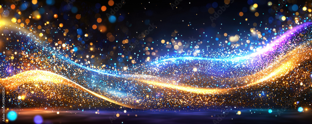 Poster dynamic sparkling and shining flash background with vibrant colors and light effects