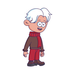 Cartoon-style character illustration with a bored or tired expression.