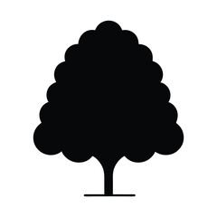 Elegant black tree silhouette simple nature graphic element for creative projects