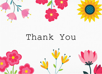 Modern Thank You Note Card – Instant Digital Downloadfloral greeting card