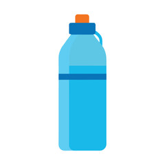 Blue reusable water bottle vector graphic perfect for health and wellness concepts