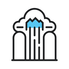 Cloud cascade abstract icon modern minimalist waterfall design vector illustration