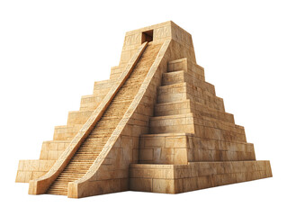 3D Render of an Ancient Step Pyramid with Intricate Carvings