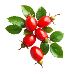 Rosehips on the Branch isolated on transparent background
