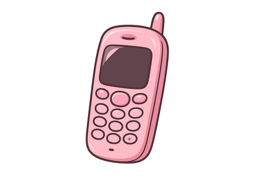 Retro pink mobile phone design highlighting nostalgia and vintage style in everyday life