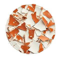 Shattered Plate A Study in Brokenness isolated on transparent background
