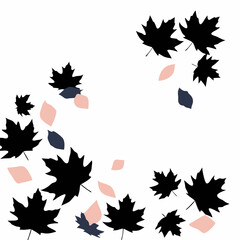 Obraz premium Red and orange maple leaves vector pattern design for autumn season decoration