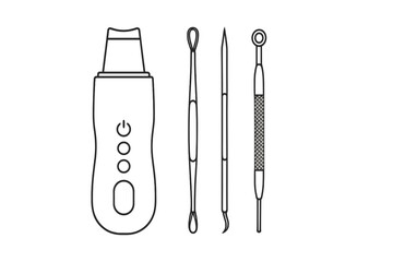 Skincare tools displayed on a surface for facial cleansing and treatment procedures