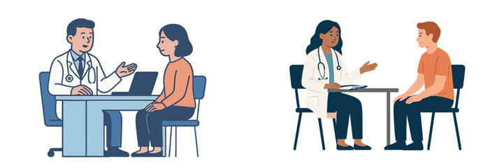 Fototapeta premium Healthcare consultations occur in a professional environment with doctors meeting patients for advice and treatment discussions
