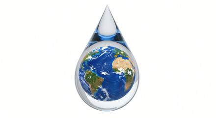 Obraz premium Earth Encased in a Teardrop of Water