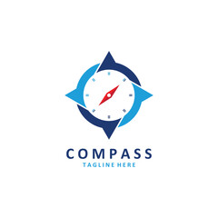compass logo and symbol with vector concept illustration template