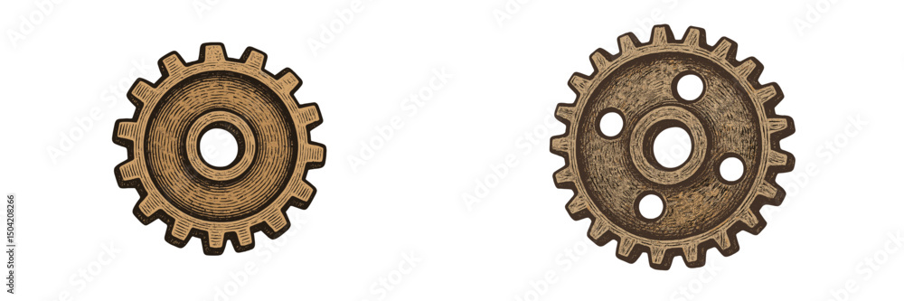 Poster Gears displayed in a close-up view showcasing intricate design and craftsmanship for engineering enthusiasts