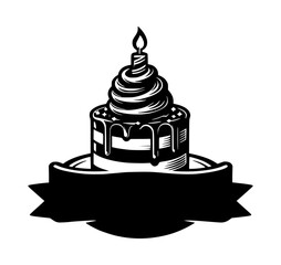 Birthday cake with candle and spoons design